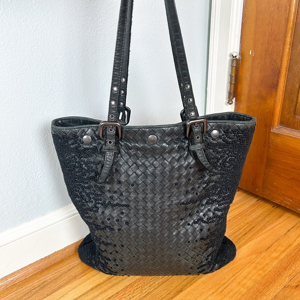Bottega Veneta Intrecciato Leather & Wool Tote Bag - Picture 5 of 16
